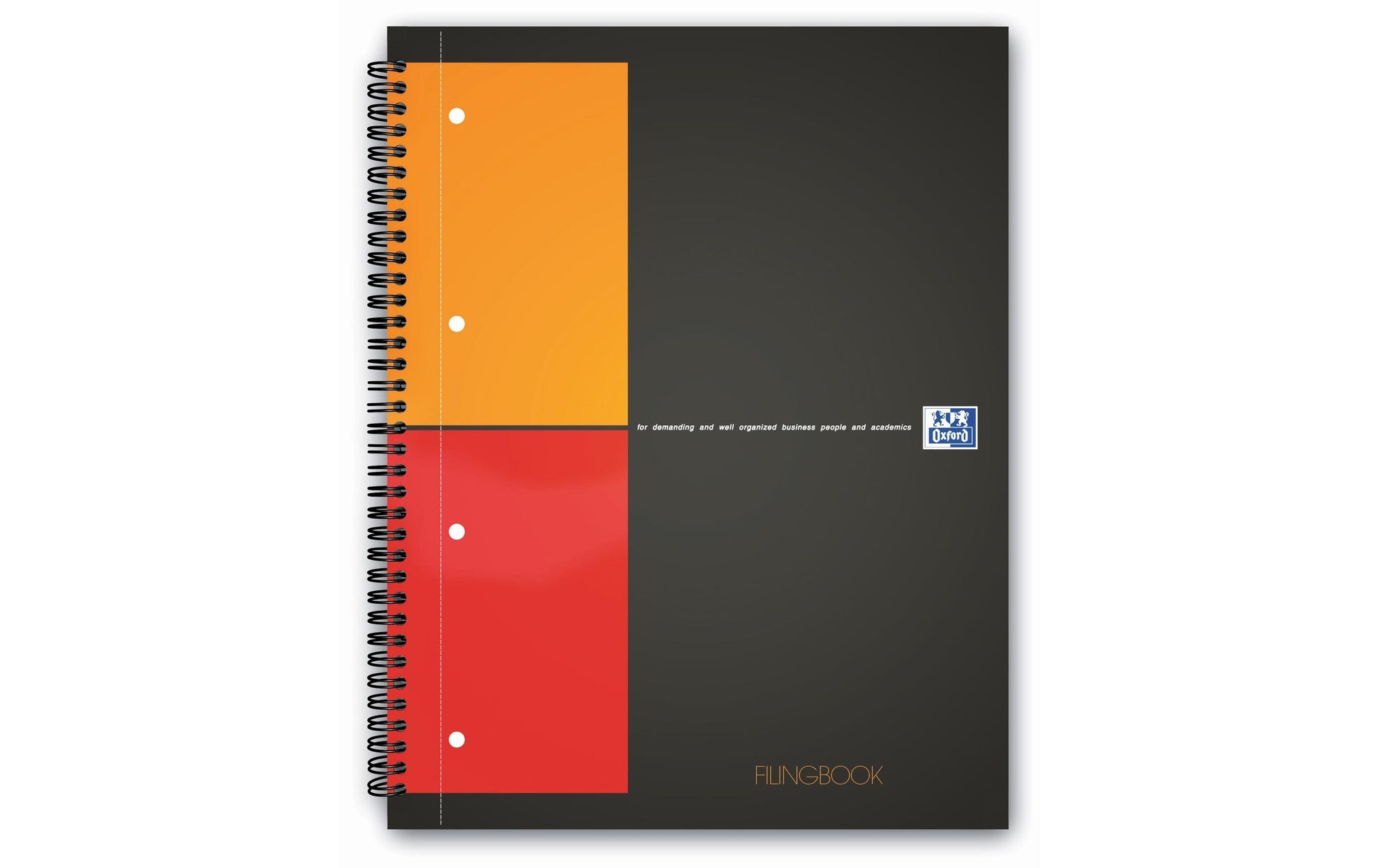 Oxford Collegeblock, Spiralbindung, 100 Blatt, 4-fach gelocht, perforiert, 90 g/m² – Schwarz, für SCRIBZEE A