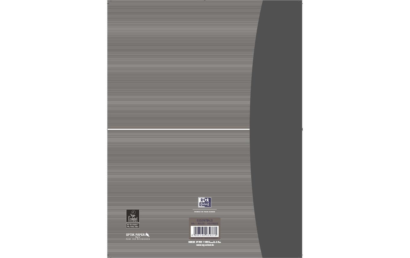 Oxford Collegeblock, liniert, Spiralbindung, Karton, 70 Blatt, perforiert, 4-fach gelocht, 90 g/m² – schwarz