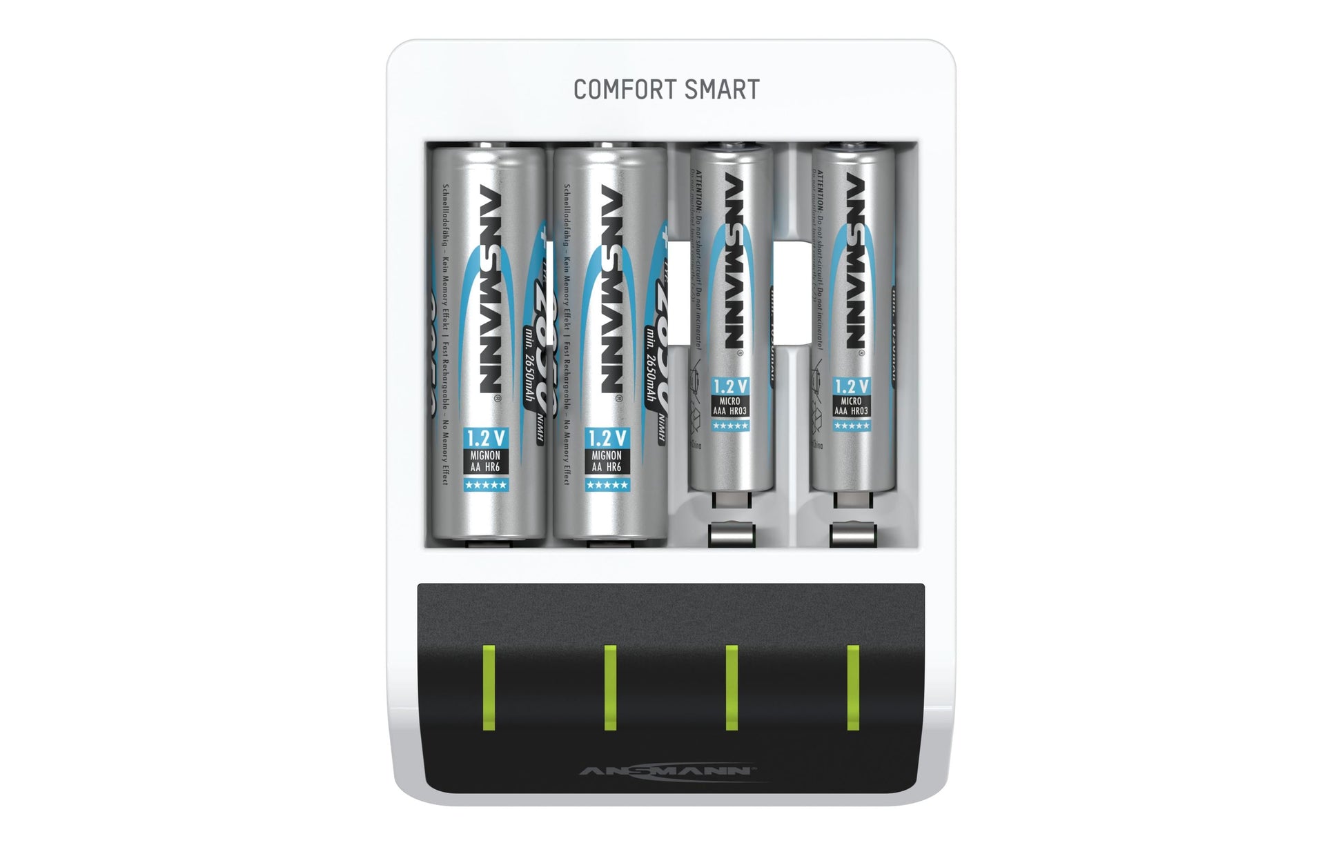 Ansmann Comfort Smart+ Ladegerät – 4× AA – für AA-Akkus