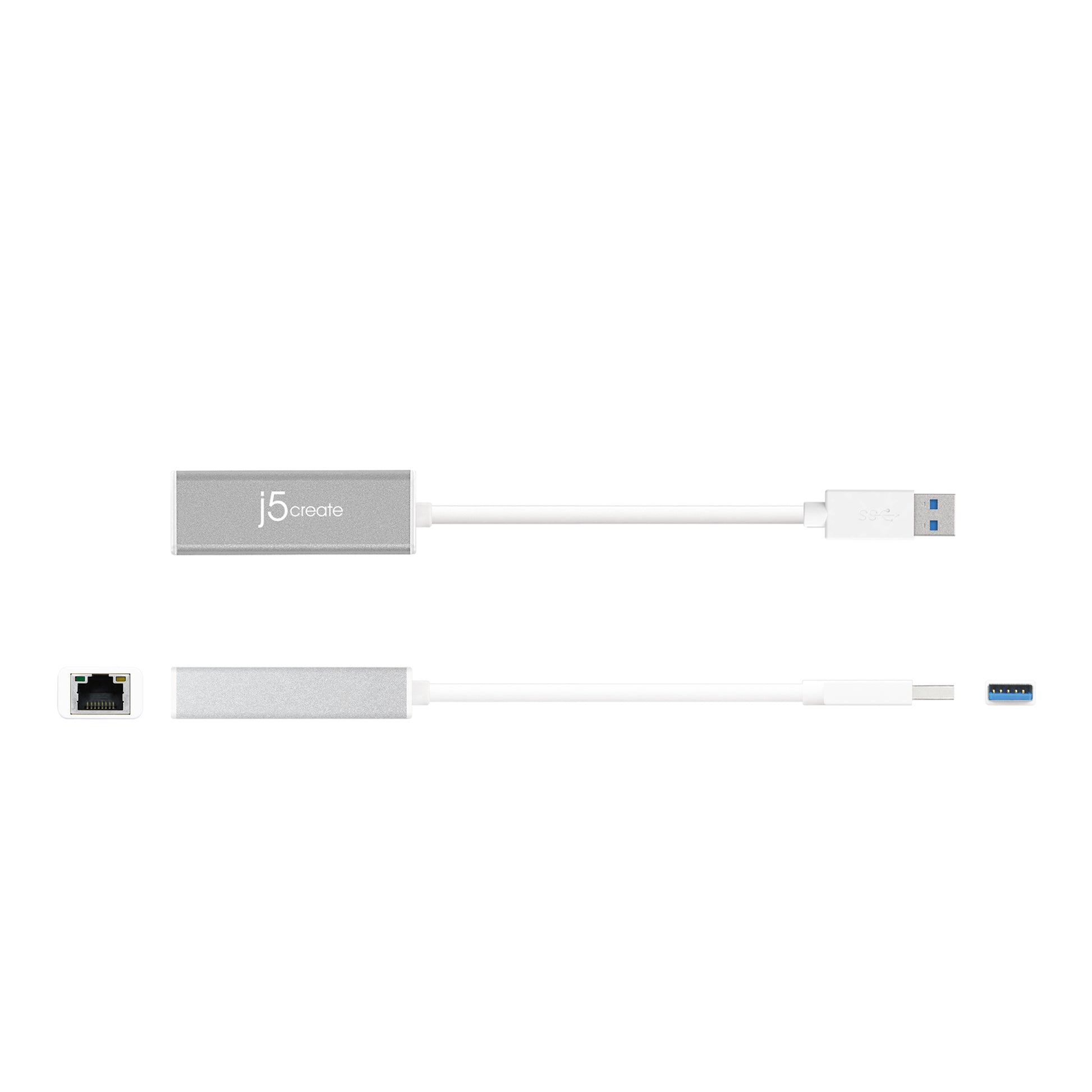 j5create JUE130 Netzwerkadapter USB zu RJ-45 – 1 Gbit/s, USB 3.2 Gen 1, 0,145 m