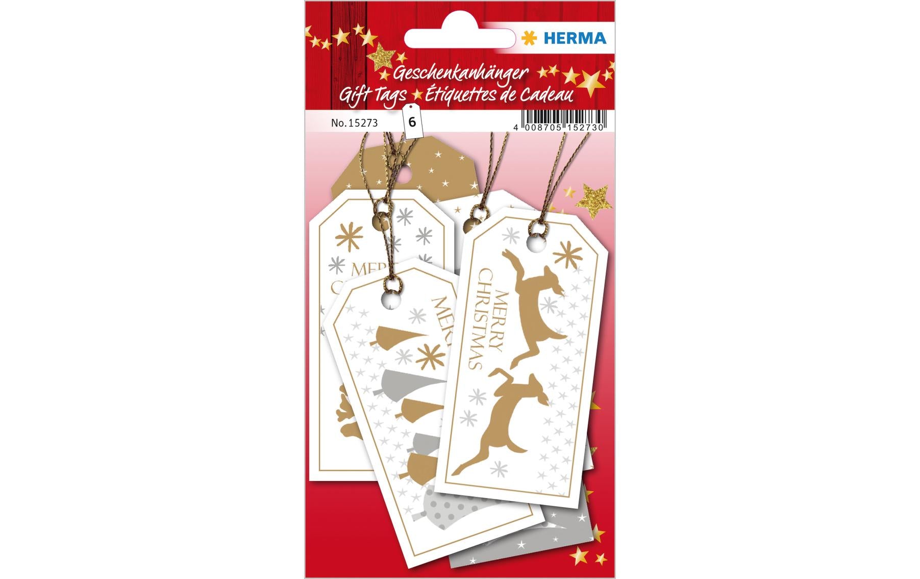 HERMA Geschenkanhänger – Weihnachten – 6 Anhänger – Papier – 40 × 80 mm
