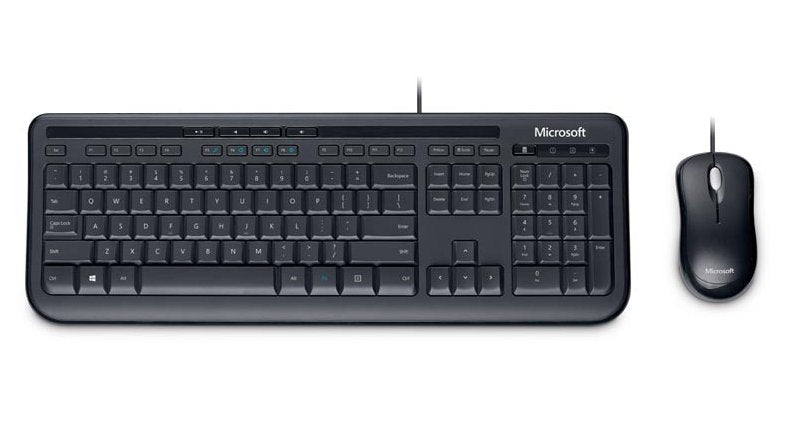 Microsoft Wired Desktop 600 – Tastatur- und Maus-Set – kabelgebunden – USB – QWERTZ (DE) – Schwarz