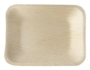Papstar Teller Pure, Palmblatt, rechteckig – 16 × 12 cm, beige – 25 Stk.