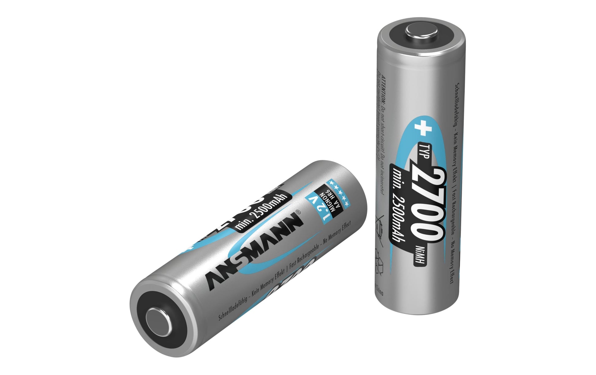 Ansmann AA Akkus, NiMH, 2700 mAh, 1,2 V – 2 Stk.