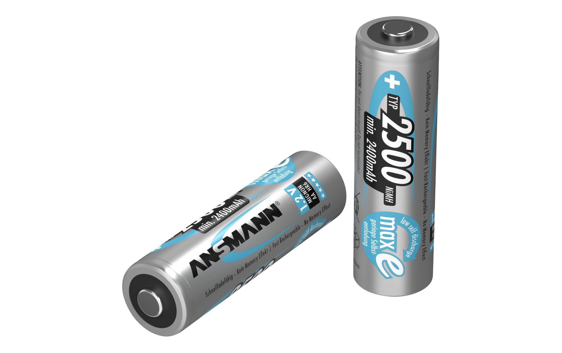 Ansmann AA Akkus, NiMH, 2500 mAh, 1,2 V – 2 Stk.