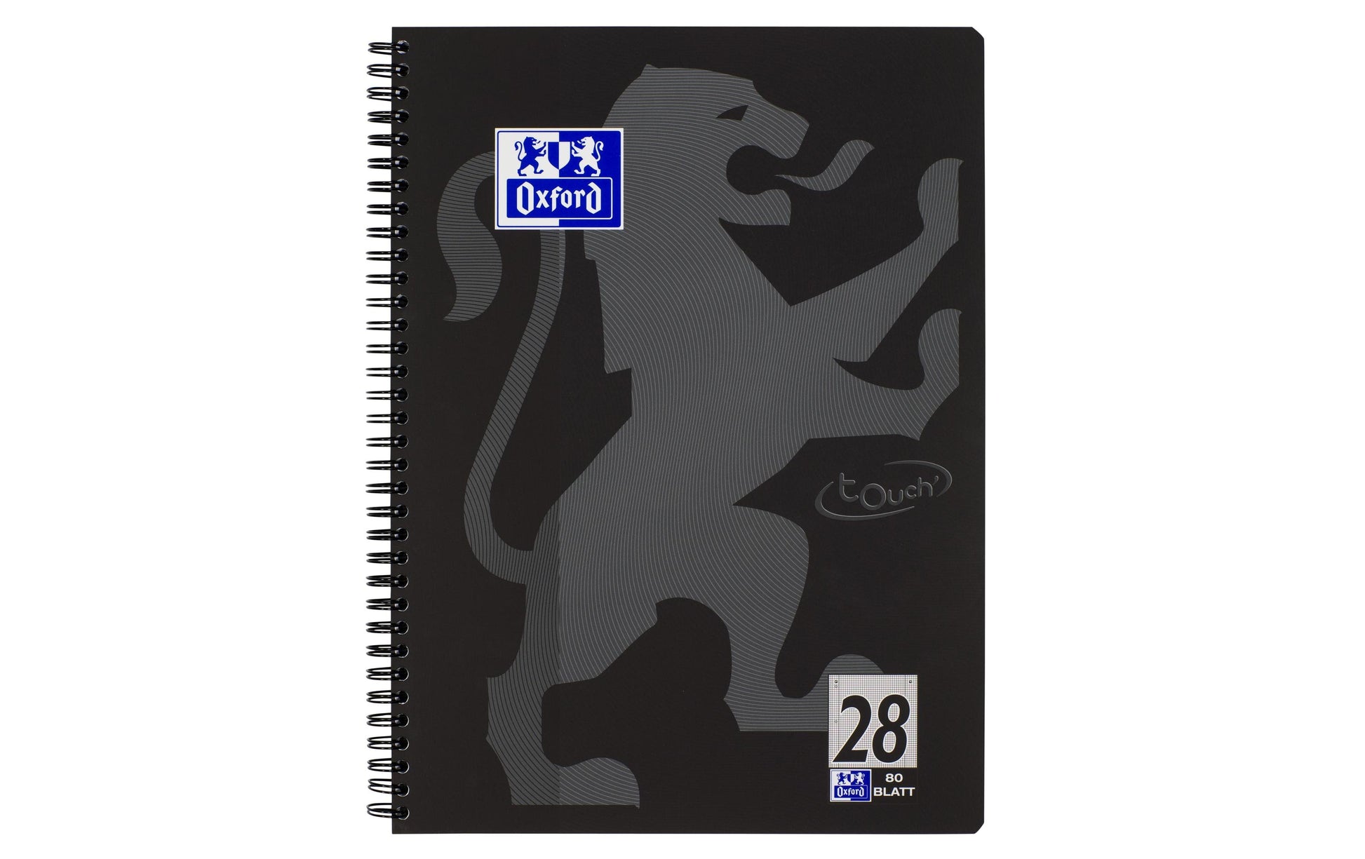 Oxford Collegeblock, Karton, 80 Blatt, 4-fach gelocht, perforiert, 90 g/m² – Schwarz, für SCRIBZEE App