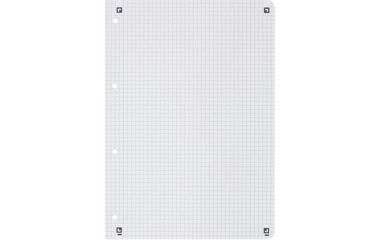 Oxford Collegeblock, Karton, 80 Blatt, 4-fach gelocht, perforiert, 90 g/m² – Schwarz, für SCRIBZEE App