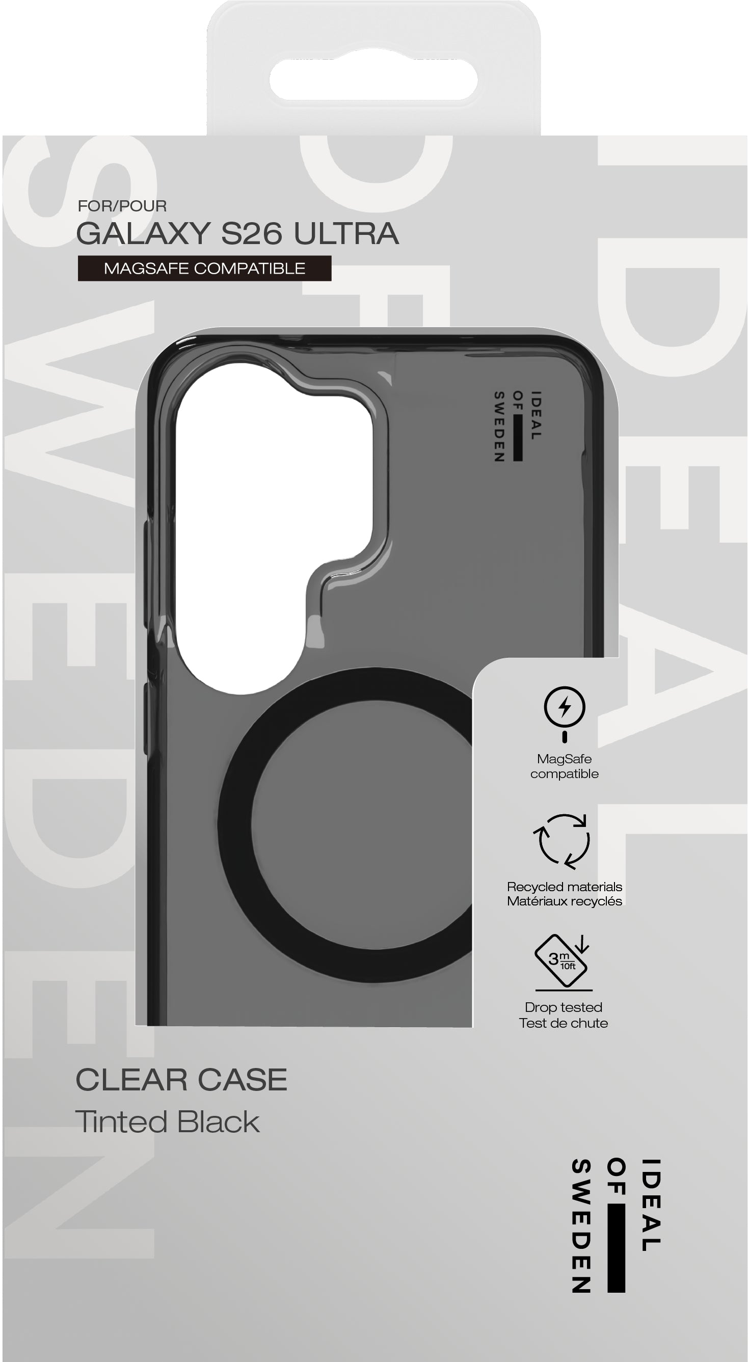 iDeal of Sweden Clear Cover – Backcover – für Samsung Galaxy S26 Ultra, MagSafe, PC+TPU, Getöntes Schwarz