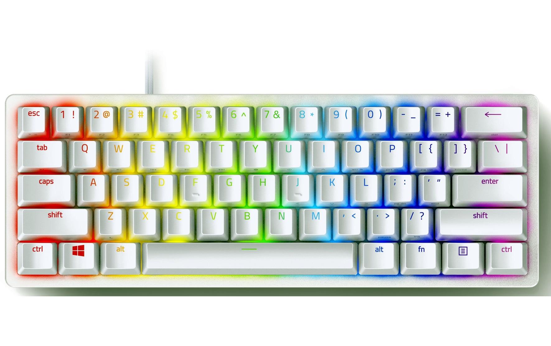 Razer Huntsman Mini Mercury – Tastatur, kabelgebunden (USB-A), US-Layout (EN), mechanisch (Razer Red)