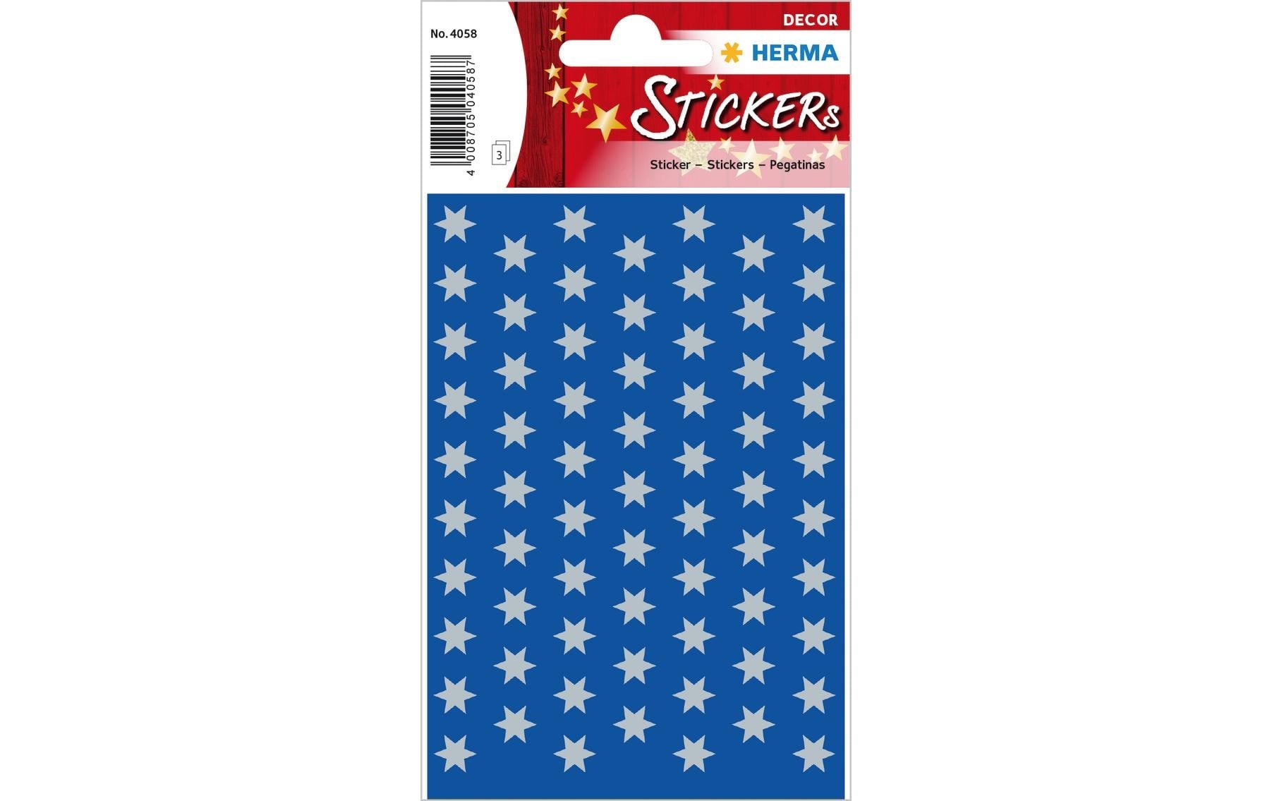 HERMA Geschenketiketten – Sterne – 201 Etiketten – permanent, Papier – Bogen 84 × 120 mm