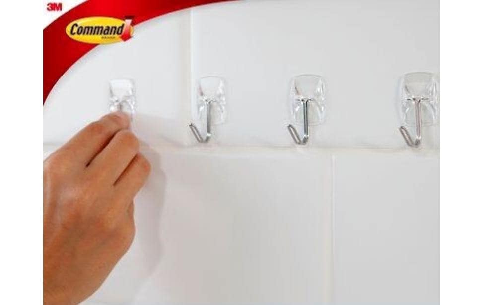 3M 17067CLR Haken – Kunststoff – Transparent (– 0,225 kg) – 19 × 41,4 mm – 7 Stück
