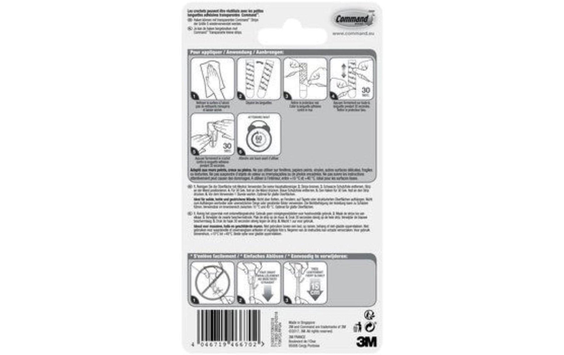 3M 17067CLR Haken – Kunststoff – Transparent (– 0,225 kg) – 19 × 41,4 mm – 7 Stück