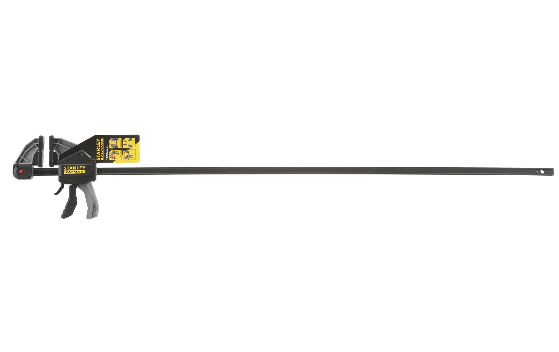 Stanley FATMAX XL Einhandzwinge – Spannweite 1250 mm, Schliesskraft 270 kg, Nylon mit Klemmpads