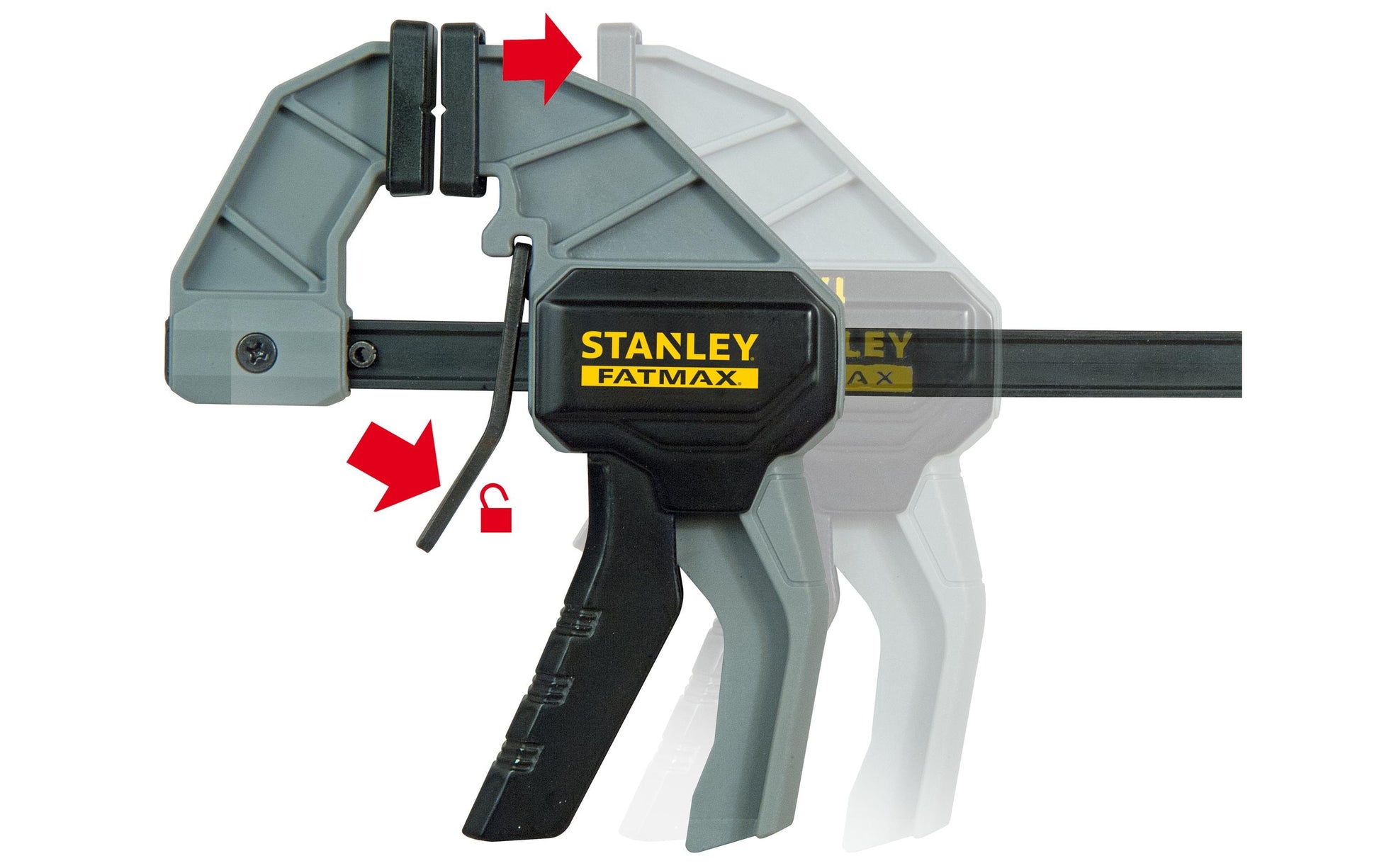 Stanley FATMAX Einhandzwinge – Spannweite 150 mm, Schliesskraft 45 kg