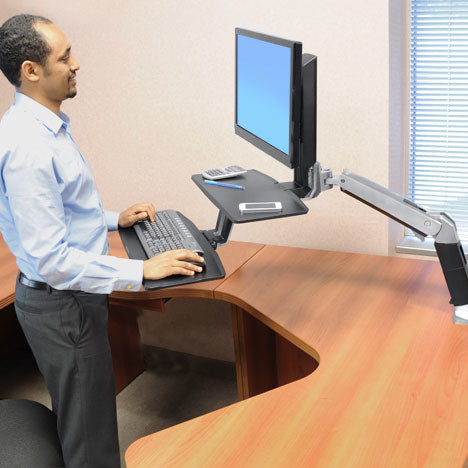 Ergotron WorkFit A Down LD – Tischhalterung, Standfuss, bis 24", 9,1 kg