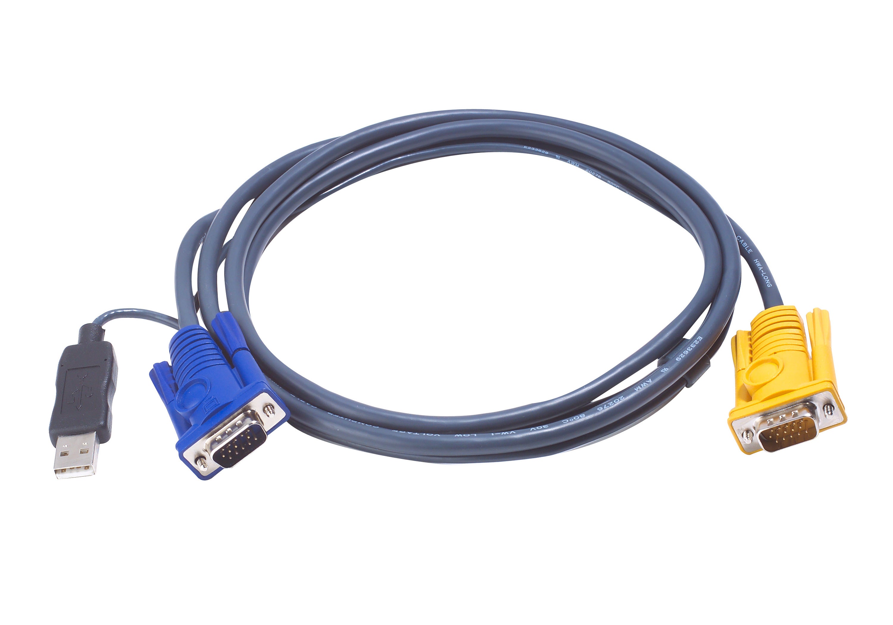 ATEN USB-Kabel HDB-15 + USB-A auf SPHD-15 – 3 m – Schwarz