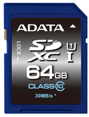 ADATA Premier SDXC 64 GB – UHS-I, Klasse 10, 30/10 MB/s, ohne Adapter