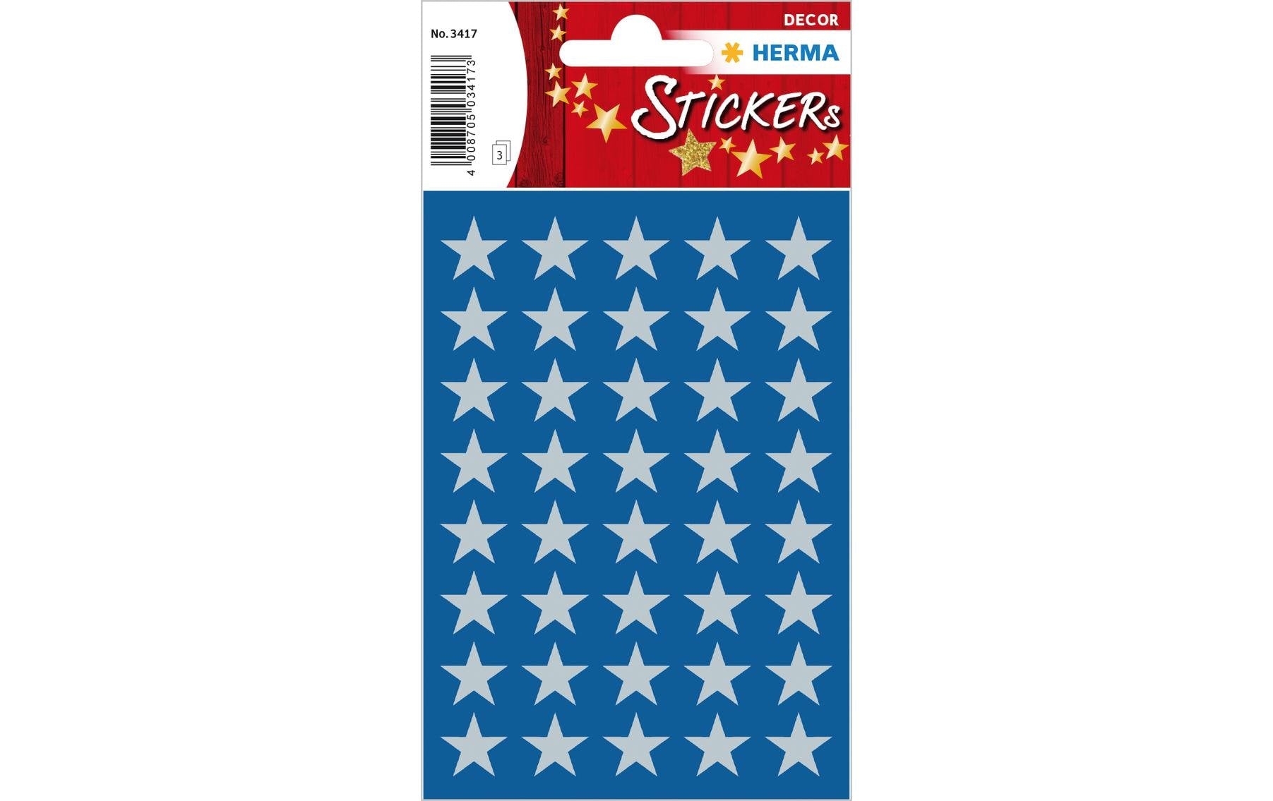 HERMA Geschenketiketten – Sterne – 120 Etiketten – permanent, Papier – Bogen 84 × 120 mm