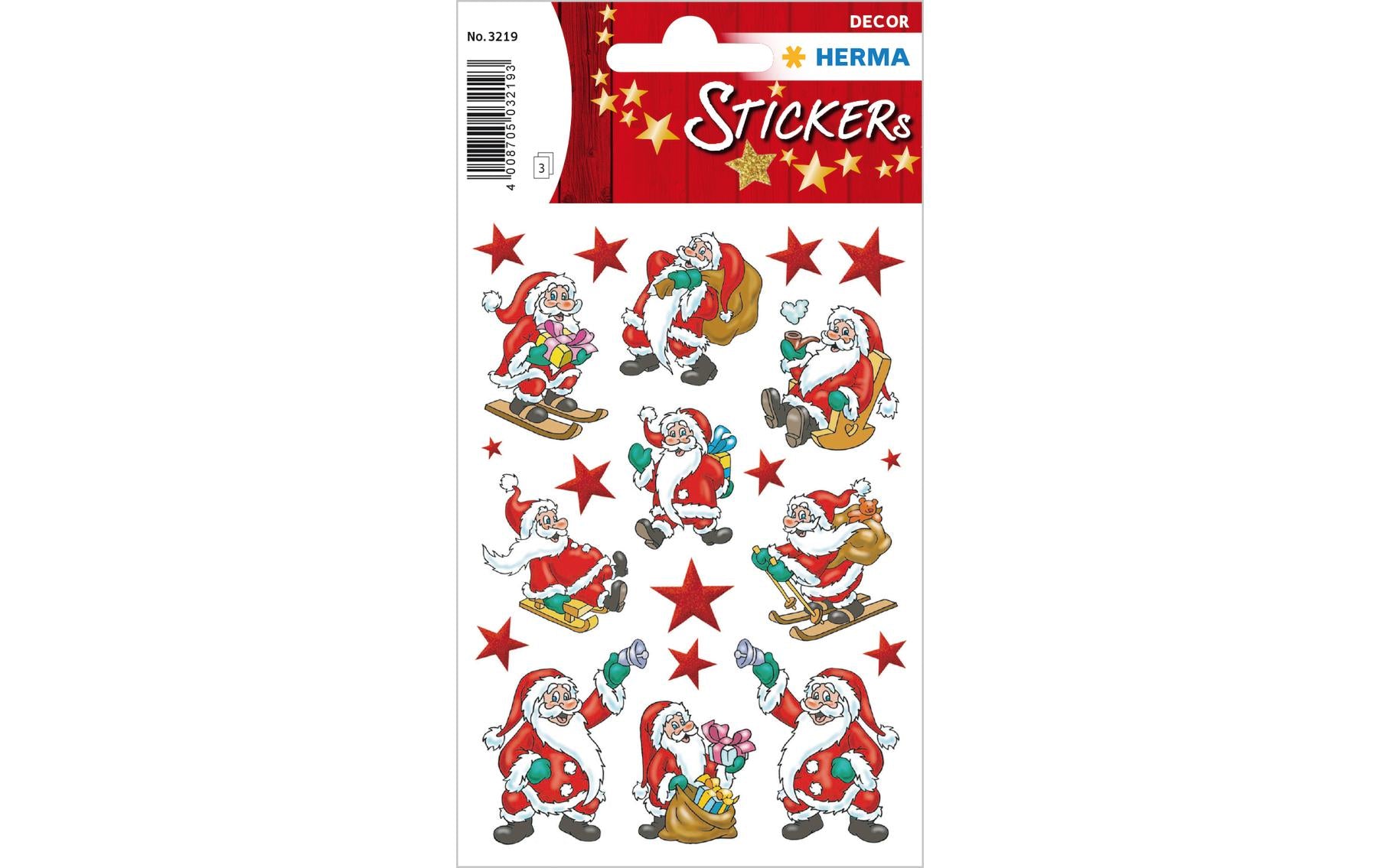HERMA Schmucketiketten – Klassisches Weihnachten – 63 Stück – permanent – mehrfarbig – 84 × 120 mm