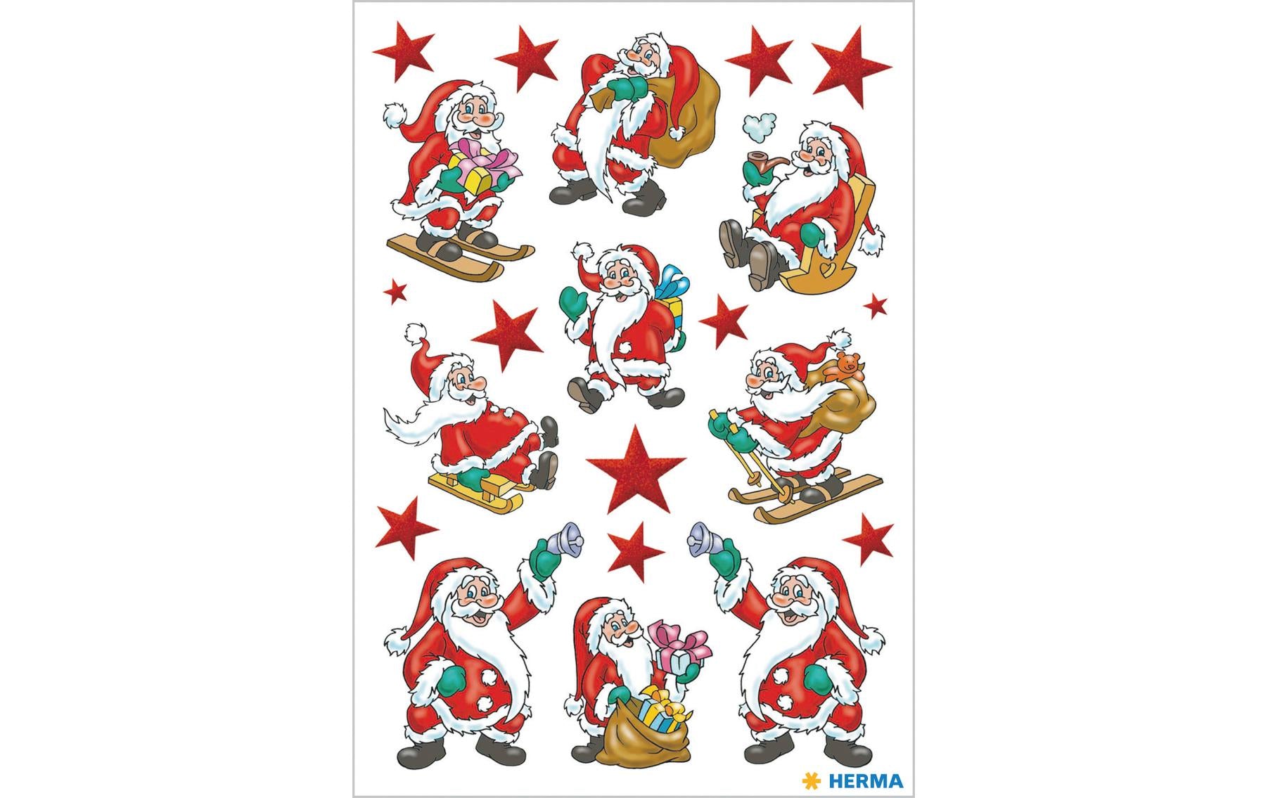 HERMA Schmucketiketten – Klassisches Weihnachten – 63 Stück – permanent – mehrfarbig – 84 × 120 mm