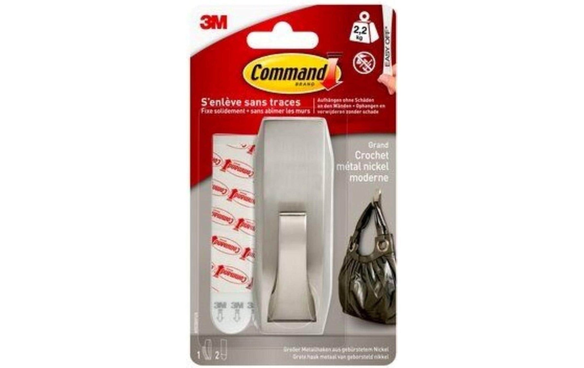 3M Command Haken – Metall – Silber – 2,2 kg – für Holz