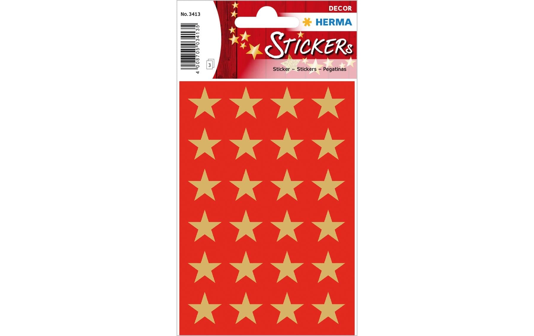 HERMA Geschenketiketten – Sterne – 72 Etiketten – permanent, Papier – Bogen 84 × 120 mm
