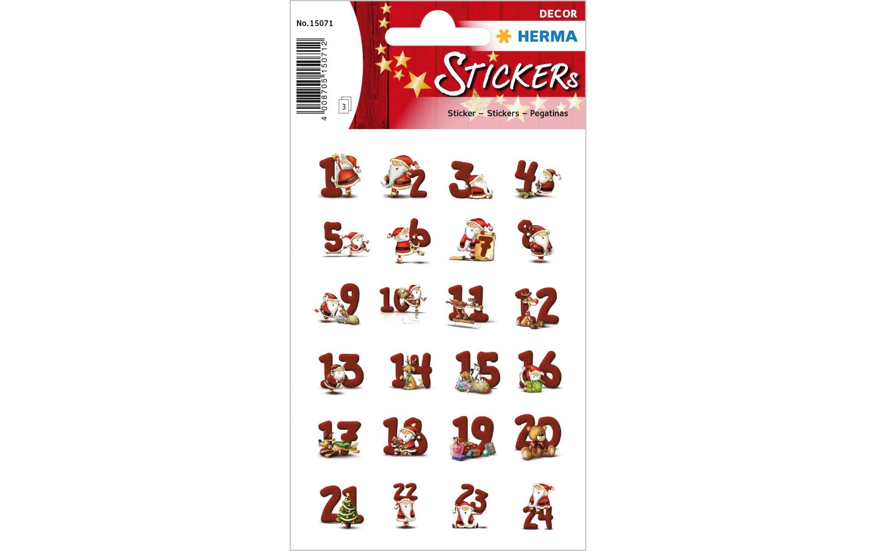 HERMA Schmucketiketten, Dekor Weihnachten – 84 × 120 mm – Rot – 3 Blatt