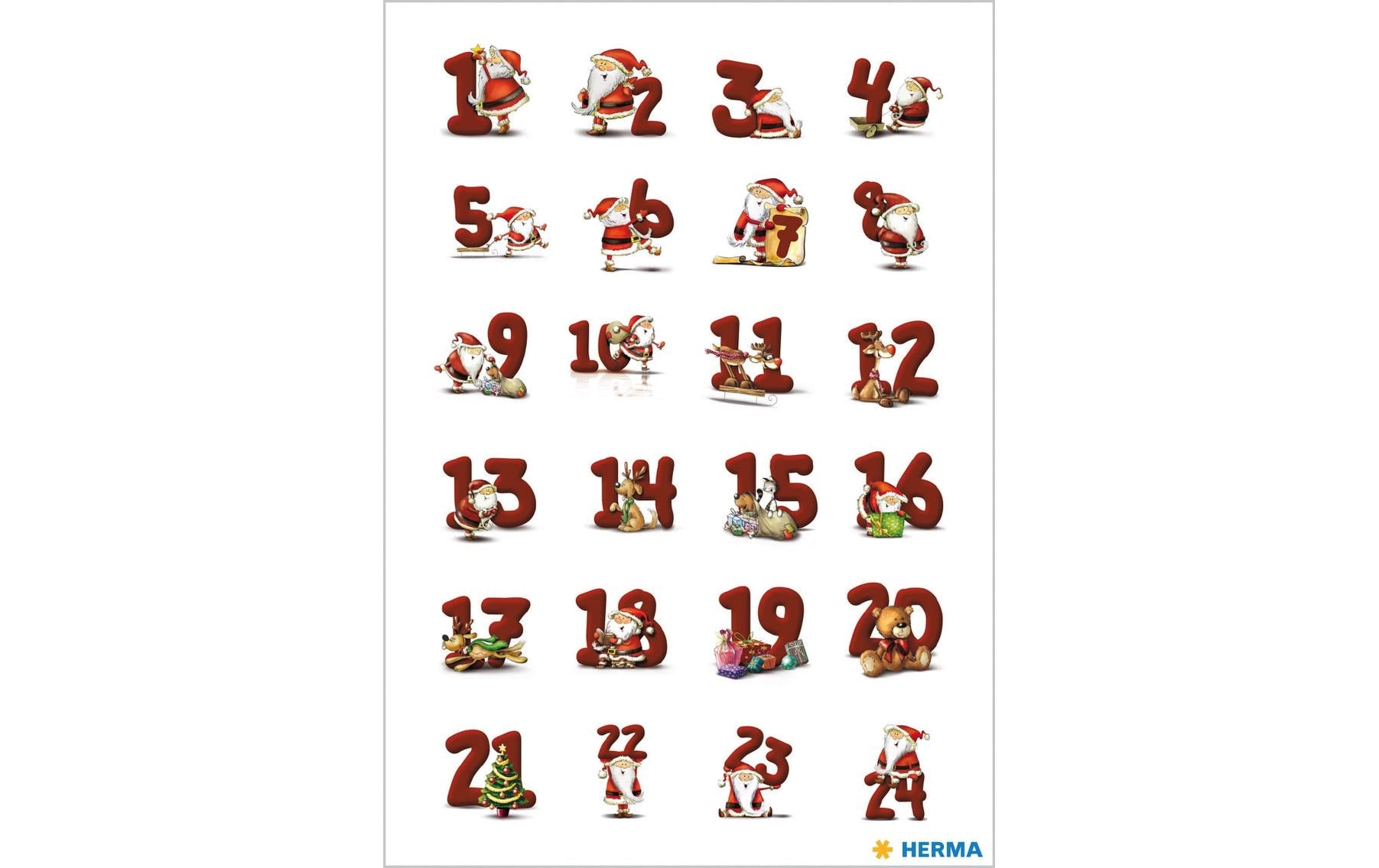 HERMA Schmucketiketten, Dekor Weihnachten – 84 × 120 mm – Rot – 3 Blatt