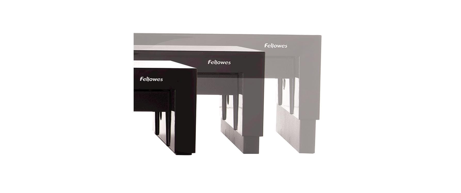 Fellowes Designer Suites – Monitorhalterung, 18 kg, Füsse 3-stufig, bis 4 cm, Schwarz