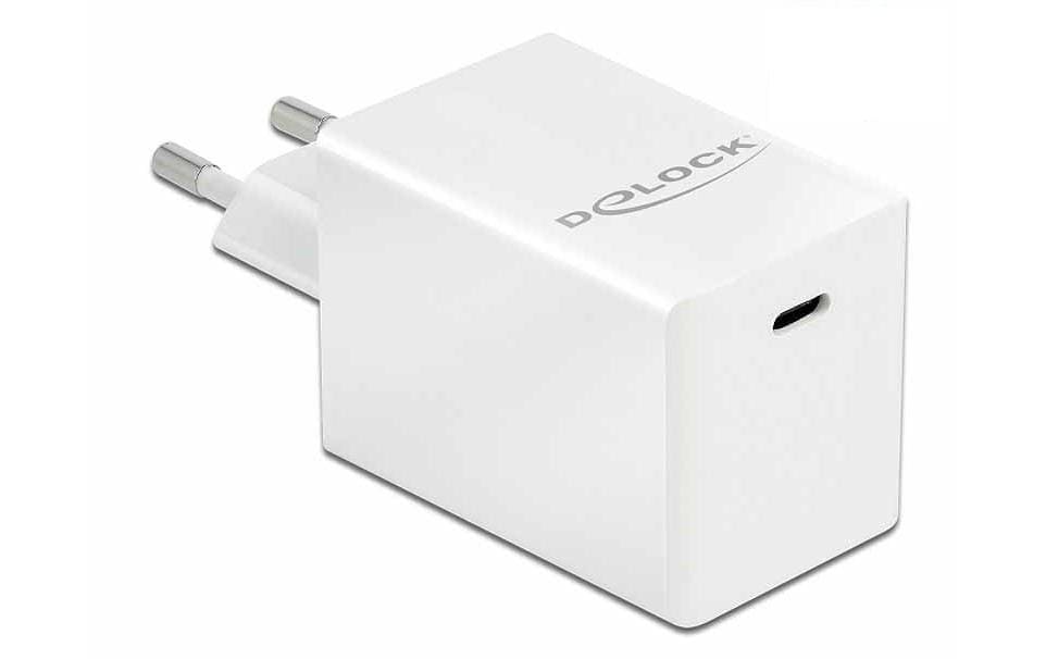 DeLOCK USB-Wandladegerät 60 W – USB-C×1 – PD 3.0, GaN – Weiss