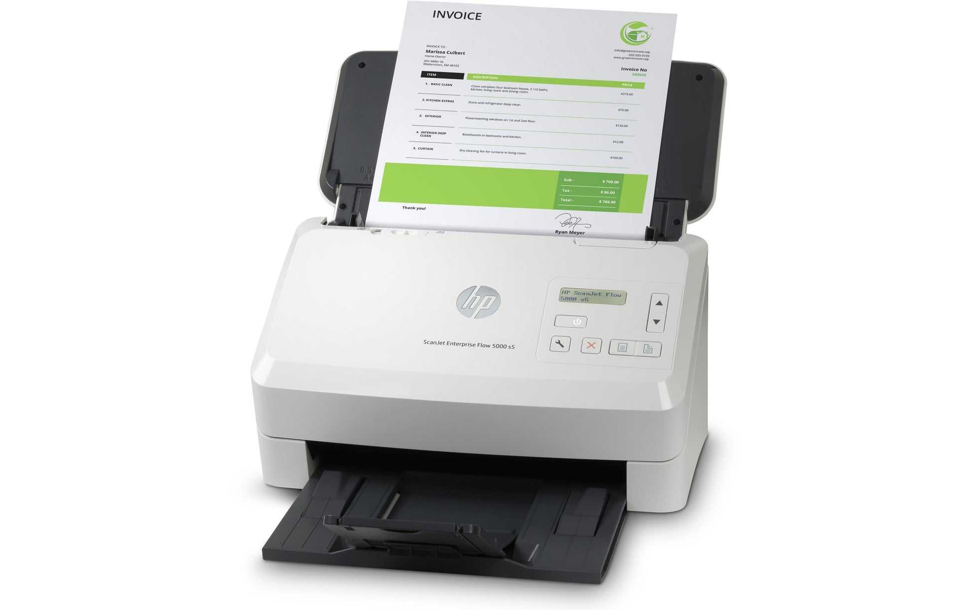 HP ScanJet Enterprise Flow 5000 s5 – Dokumentenscanner, A4, 65 Seiten pro Minute, 600 dpi, ADF 80 Blatt, USB, für Windows