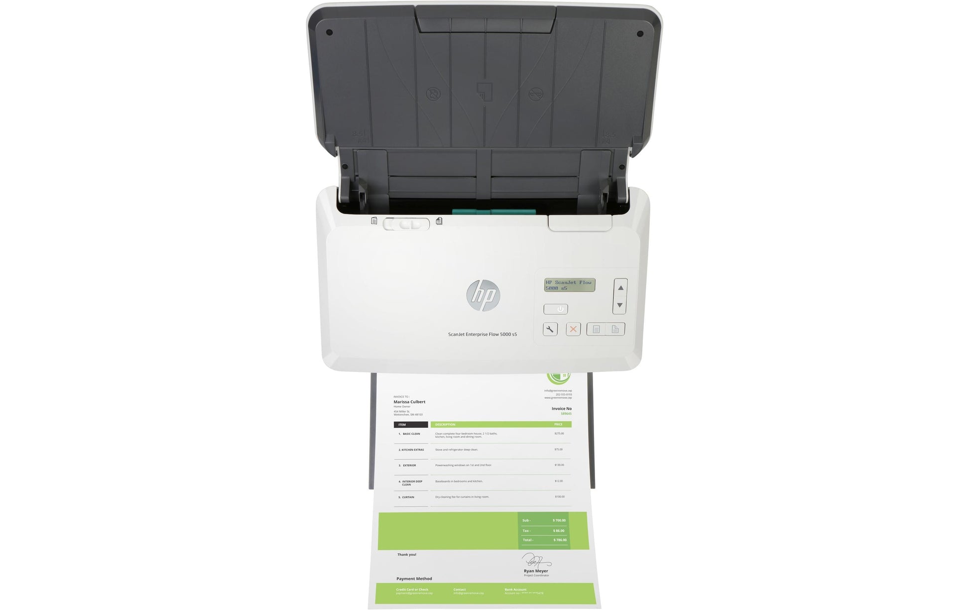 HP ScanJet Enterprise Flow 5000 s5 – Dokumentenscanner, A4, 65 Seiten pro Minute, 600 dpi, ADF 80 Blatt, USB, für Windows