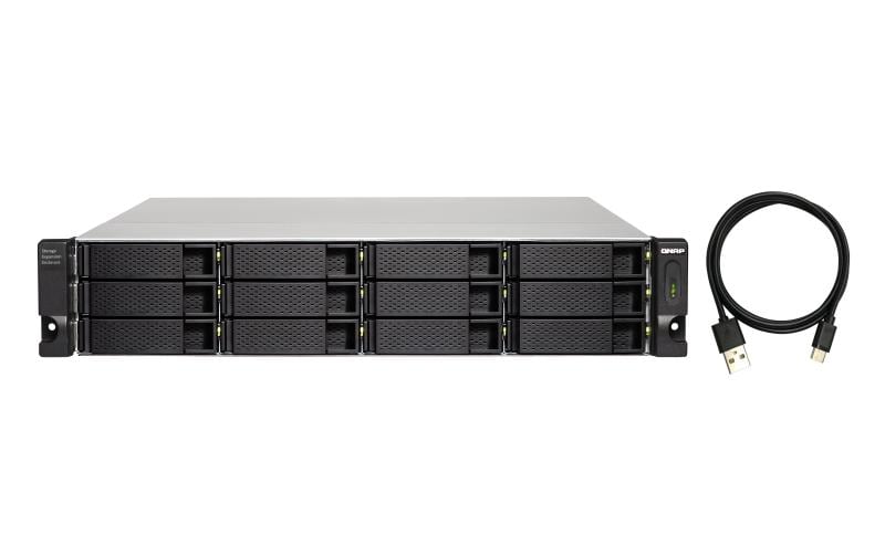 QNAP TL-R1200C-RP – 12-Bay Rack 2U Erweiterungseinheit – redundantes Netzteil, für 2,5"/3,5" HDD/SSD, SATA