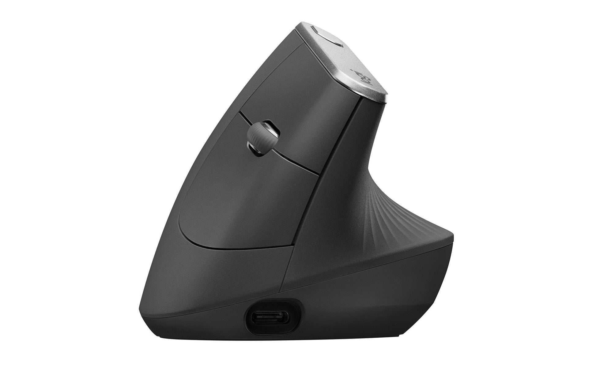 Logitech MX Vertical Ergonomische Maus – kabellos, USB-C, 4 Tasten, vertikal, Unifying-Empfänger, schwarz