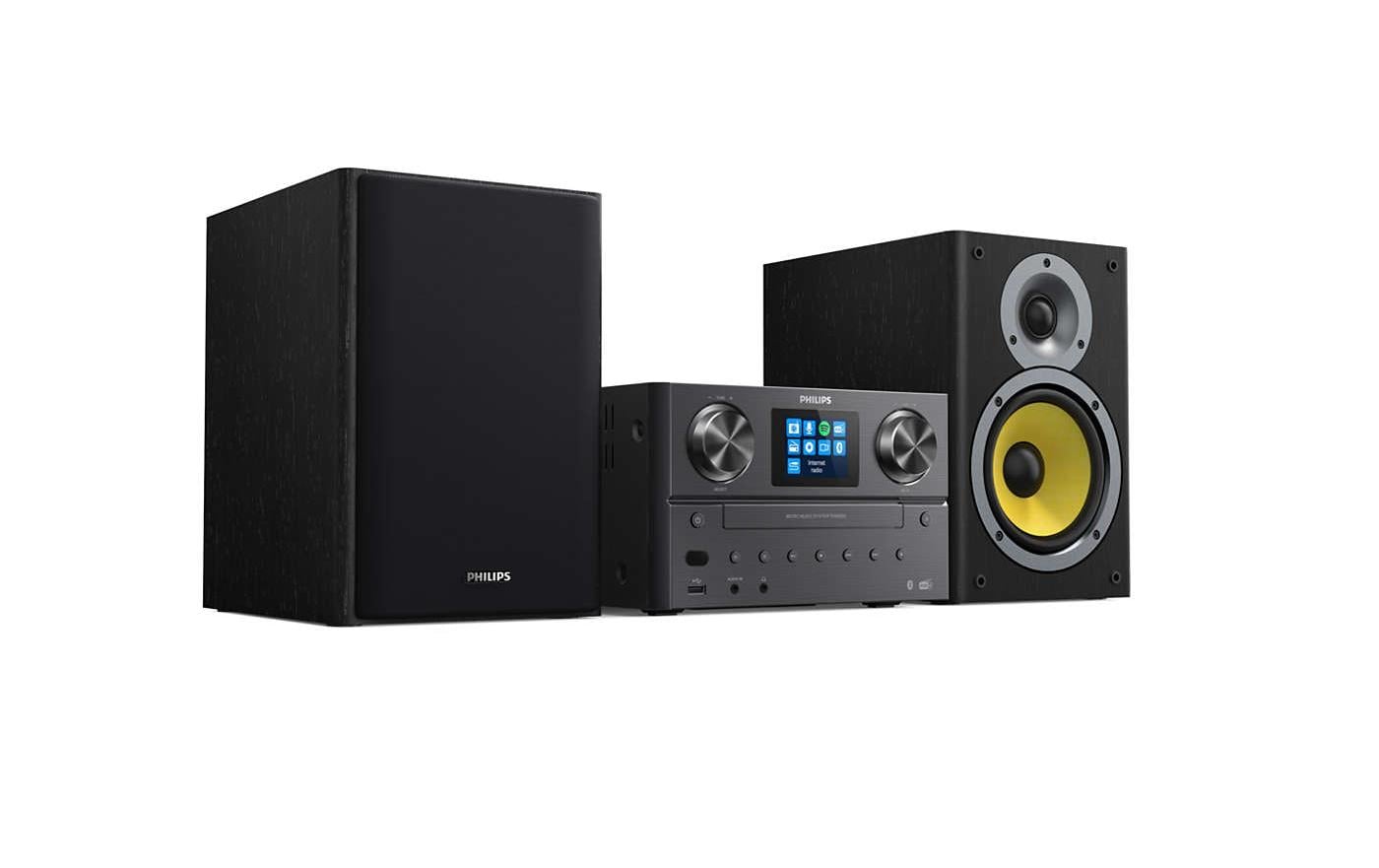 Philips TAM8905/10 – Micro HiFi-Anlage, DAB+, Internetradio, Bluetooth, CD, USB, 100 W
