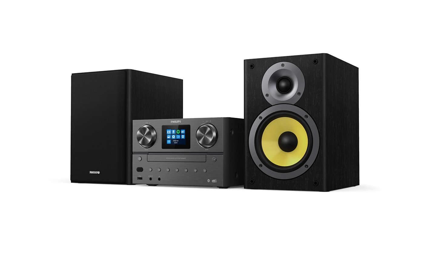 Philips TAM8905/10 – Micro HiFi-Anlage, DAB+, Internetradio, Bluetooth, CD, USB, 100 W