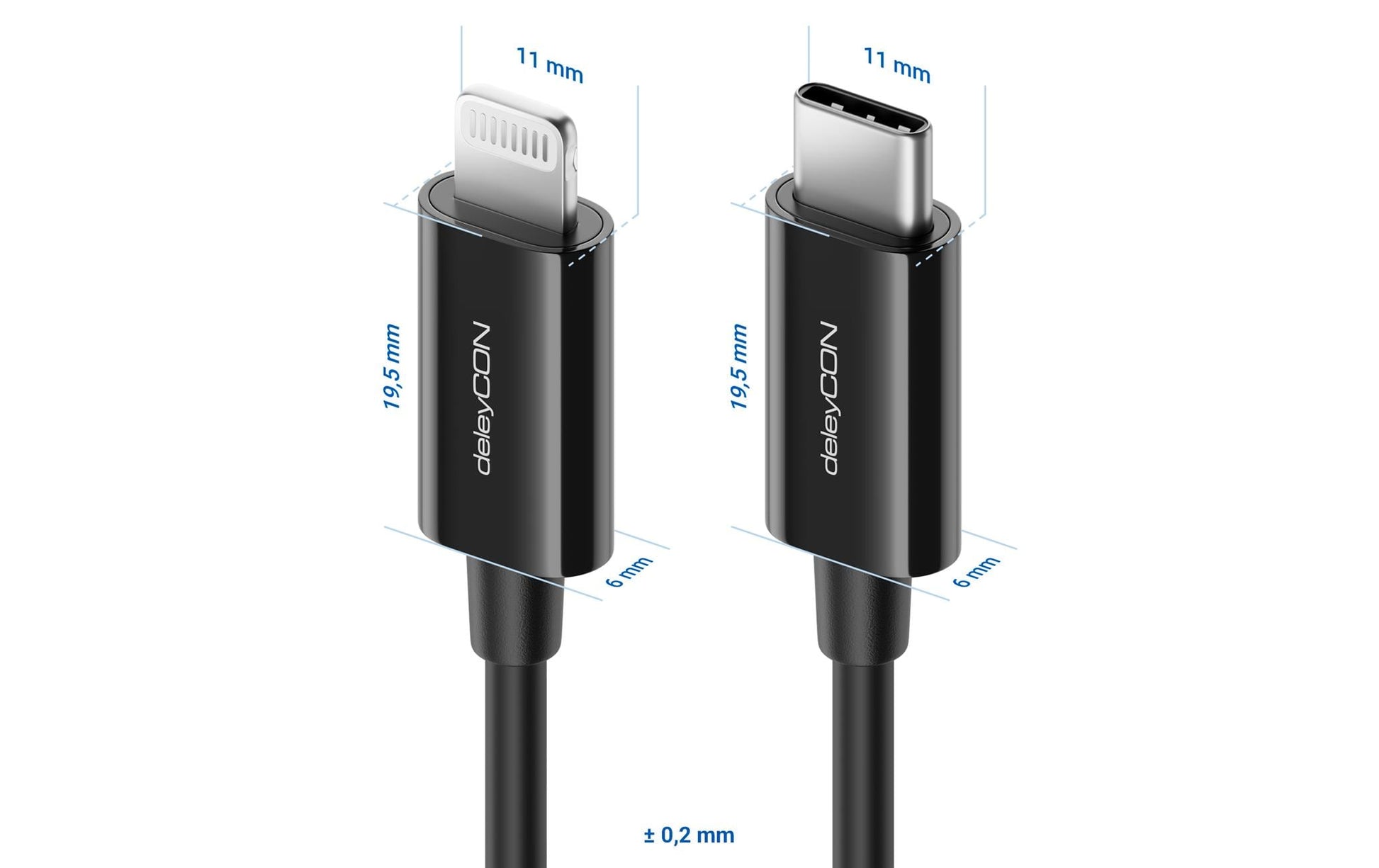 DeleyCON Kabel – USB-C auf Lightning 2 m, MFi zertifiziert – für iPhone/iPad