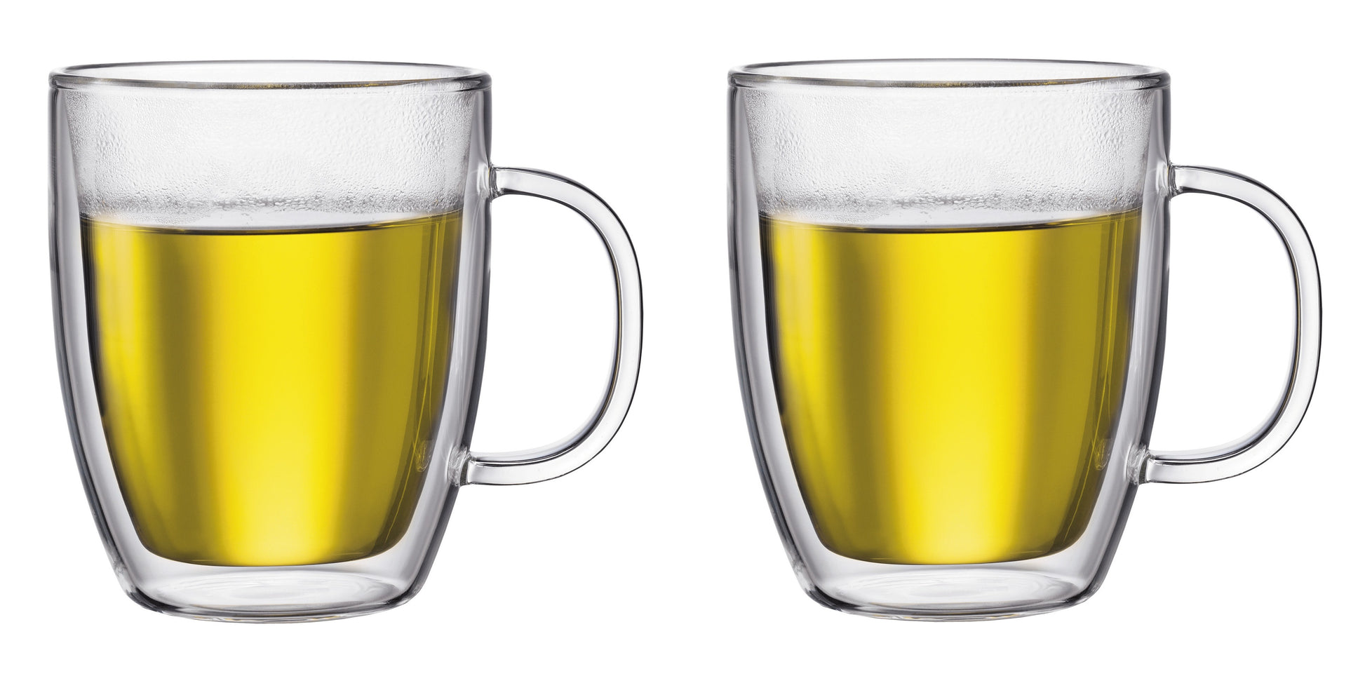 Bodum Kaffeetasse – 2er Set, 450 ml, Ø 13,7 cm, H 12,1 cm, Borosilikatglas, mit Henkel, spülmaschinenfest