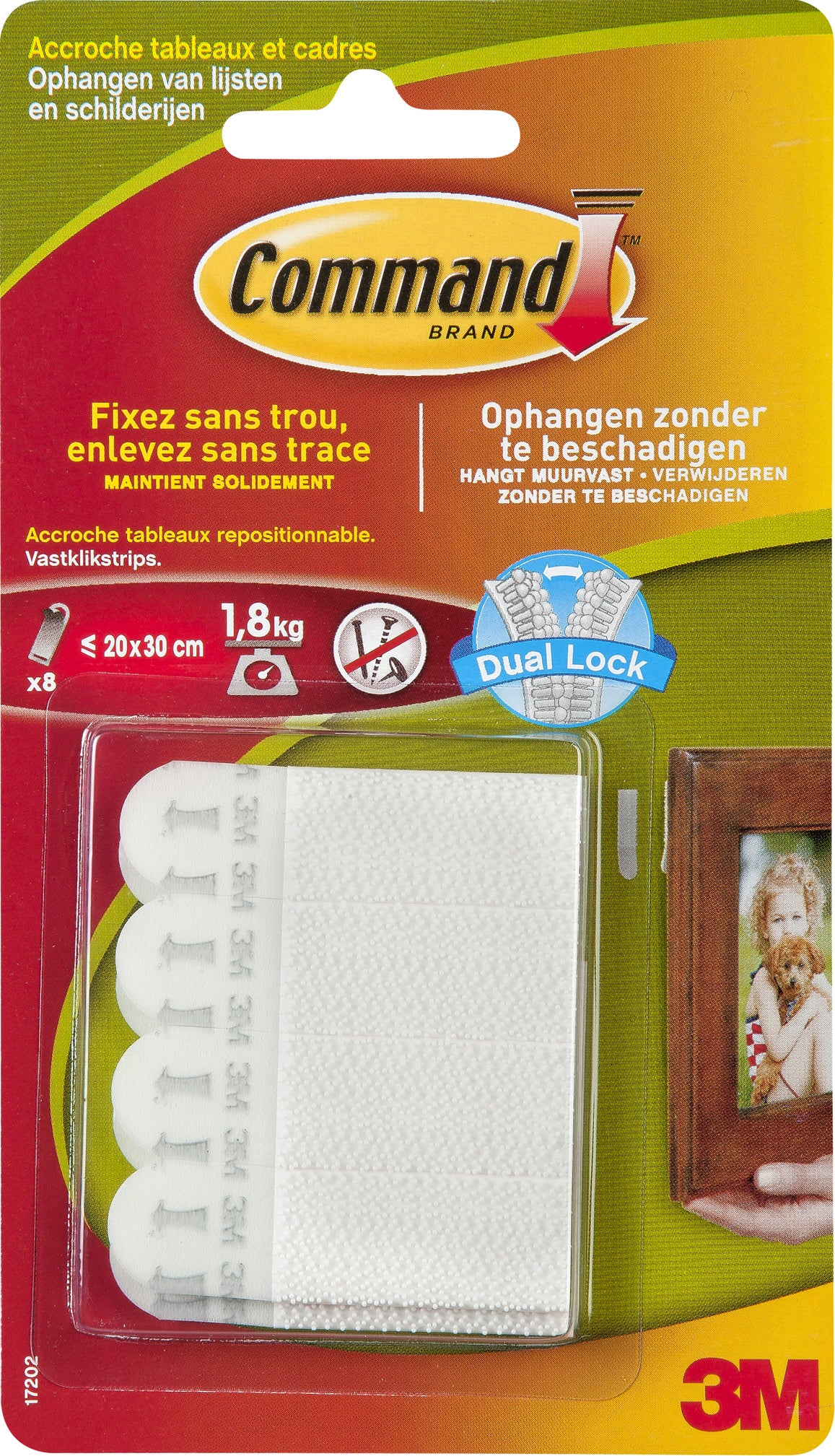 Command Montageband Small, für Innen, für glatte Oberflächen – 98 mm × 0,17 m, Weiss, bis 1,8 kg