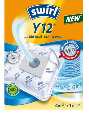 Swirl Staubbeutel Y 12 – 4 Stück, für Dirt Devil M 2012-2 / Hoover AC70/AC73 / Numatic Henry/Hetty