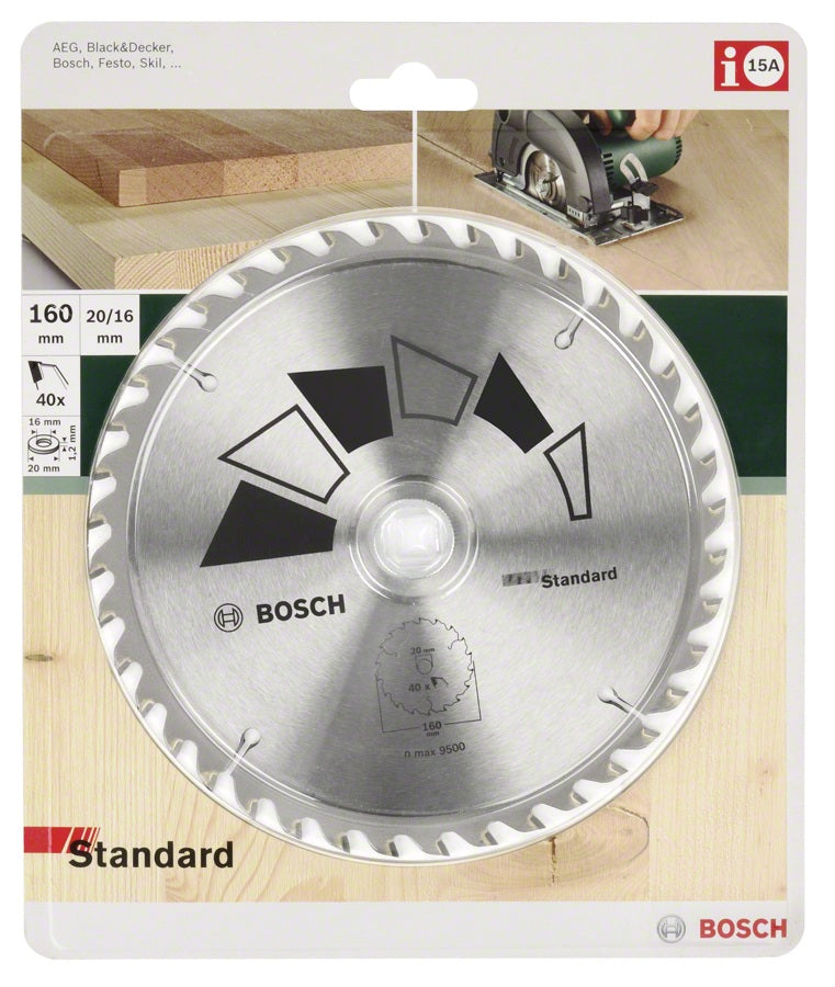 Bosch Kreissägeblatt 150 × 20/16 × 2,2 mm, 24 Zähne – für Holz – 1 Stück