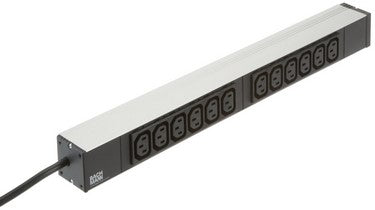 Bachmann Rack-PDU Basic 19" 1U, einphasig 3,6 kW, 12×C13, Eingang Schutzkontakt (CEE 7/7), 2 m