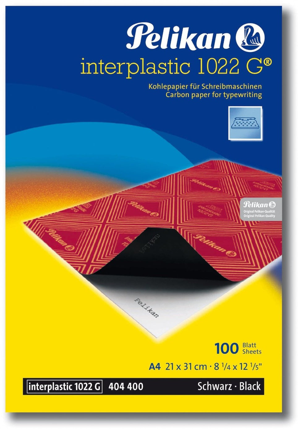 Pelikan Interplastik Kohlepapier Schwarz – A4, 10 Blatt