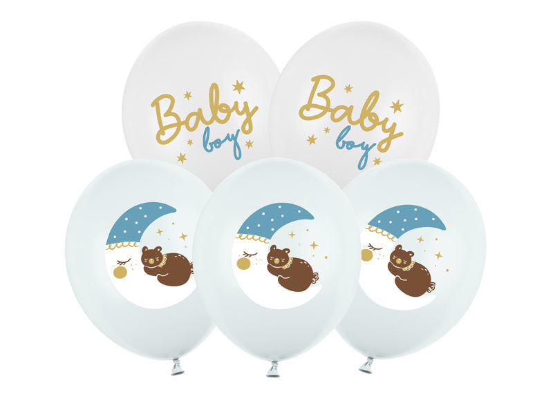 PartyDeco Luftballons Baby Boy – mehrfarbig – Ø 30 cm – Latex – 6 Stk