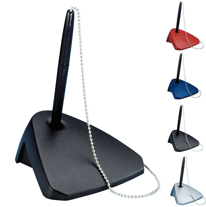 MAUL Kugelschreiberständer – mit Kugelkette, Kunststoff, schwarz, 112 × 40 × 108 mm