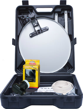 Telestar SAT-Camping-Koffer – Medienbox, ohne Receiver, Stahl, Weiss