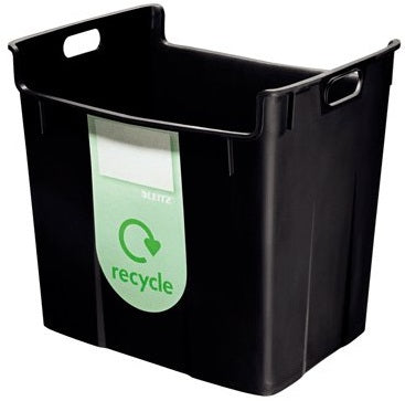 Leitz Papierkorb Re:Cycle – 40 l, beschriftbares Etikett, stapelbar