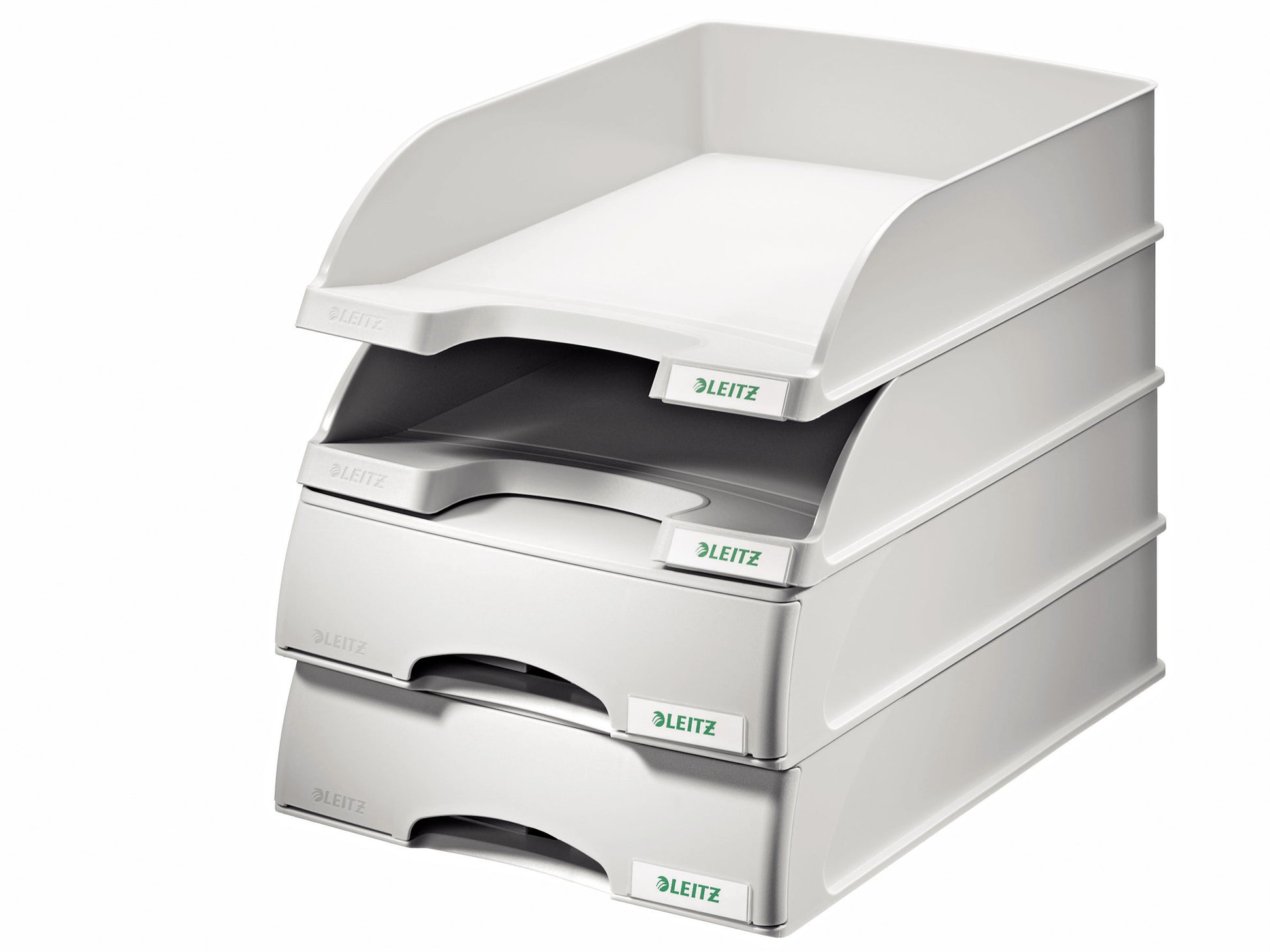 Leitz Plus – Briefkorb für A4, Polystyrol (PS), Grau, 255 × 70 × 376 mm