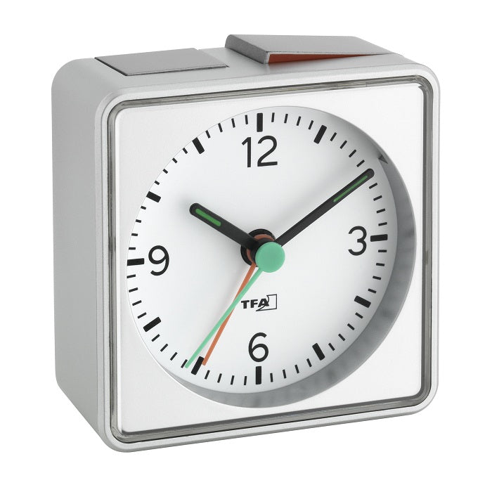 TFA-Dostmann TFA Dostmann PUSH Quarz-Wecker – Analog, Schlummerfunktion, 7 × 7 × 3,7 cm, weiss