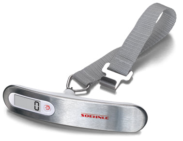 Soehnle Kofferwaage Travel – bis 50 kg – LCD, Edelstahl, Silber